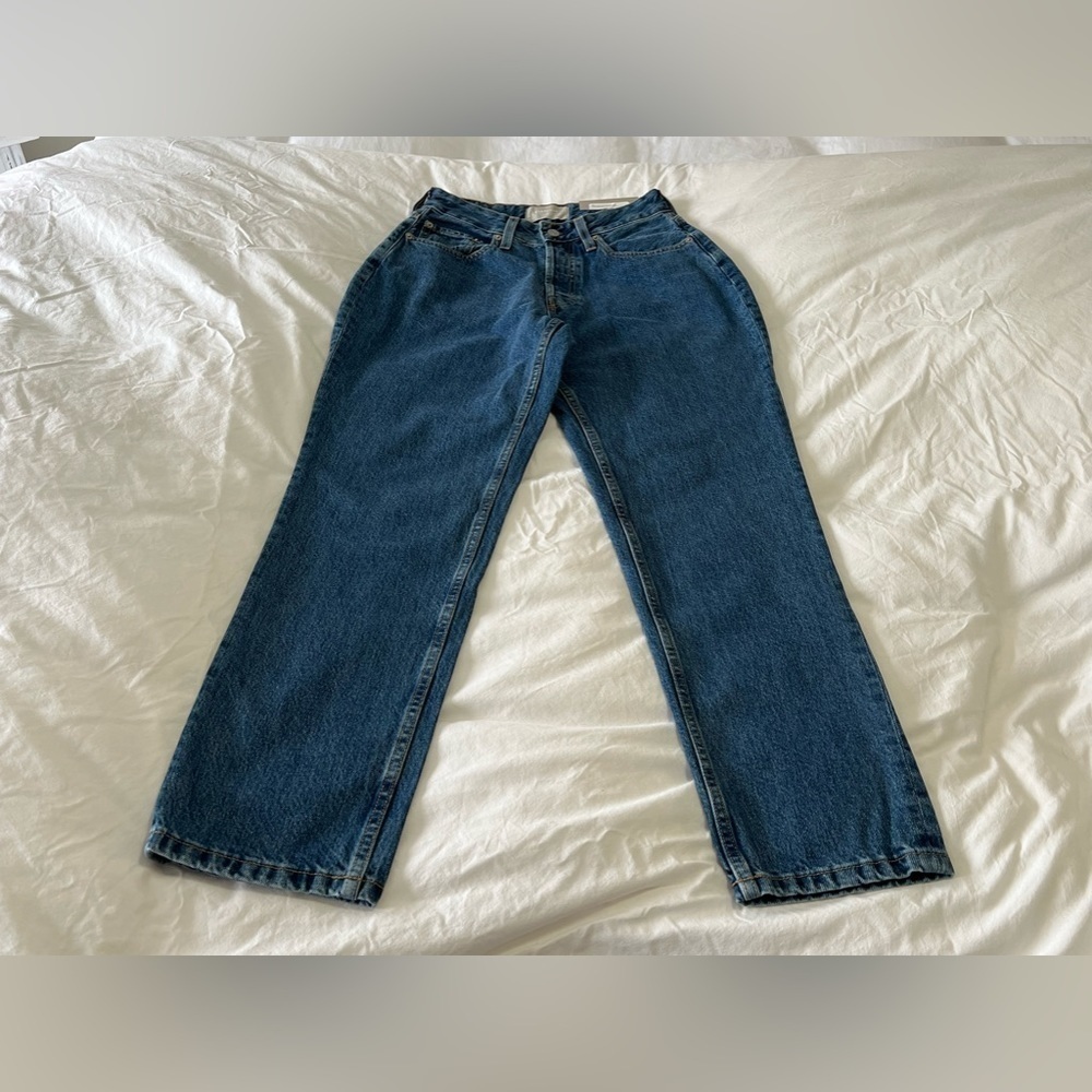 Everlane The 90's Curvy Cheeky Straight Jean 27 R Medium Wash Denim NWOT